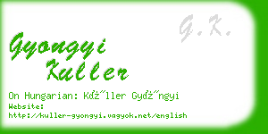 gyongyi kuller business card